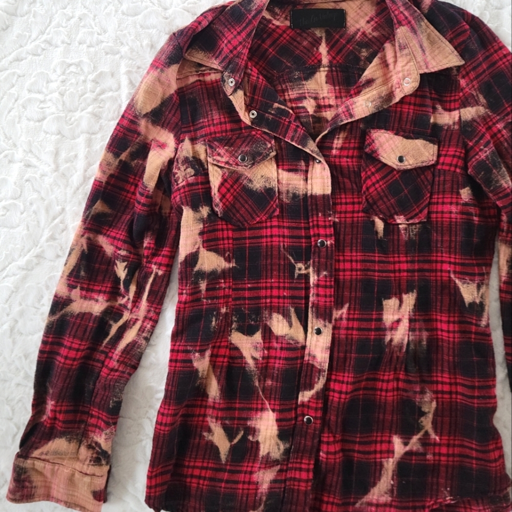 Bleach Dyed One-of-a-kind Flannel